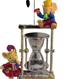 Carlton Cards Heirloom Ornament Just in Time for 2000 Millennium Mice Hourglass